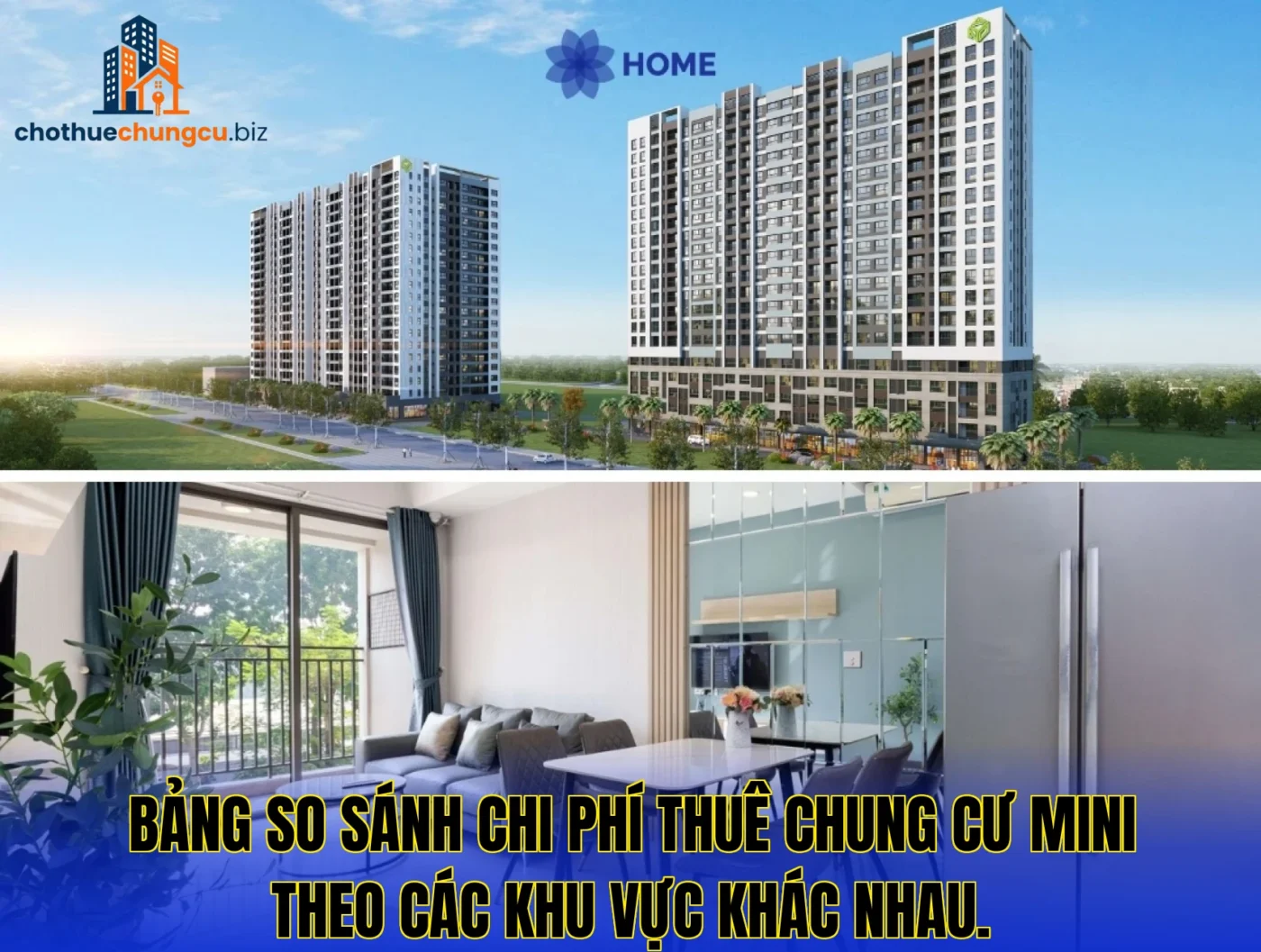 Bảng so sánh chi phí thuê chung cư mini theo các khu vực khác nhau.