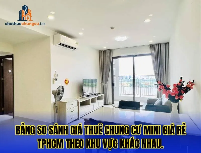 Bảng so sánh giá thuê chung cư mini giá rẻ TPHCM theo khu vực khác nhau.
