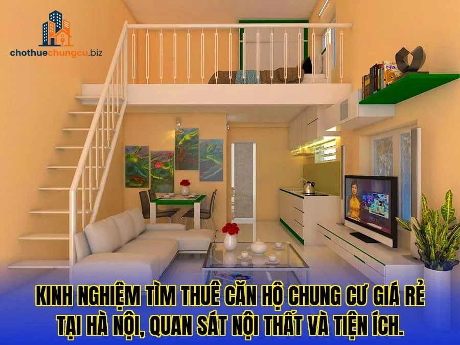 Kinh nghiệm tìm thuê căn hộ chung cư giá rẻ tại Hà Nội, quan sát nội thất và tiện ích.