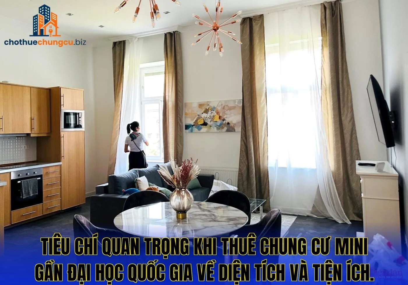 Tiêu chí quan trọng khi thuê chung cư mini gần Đại Học Quốc Gia về diện tích và tiện ích.